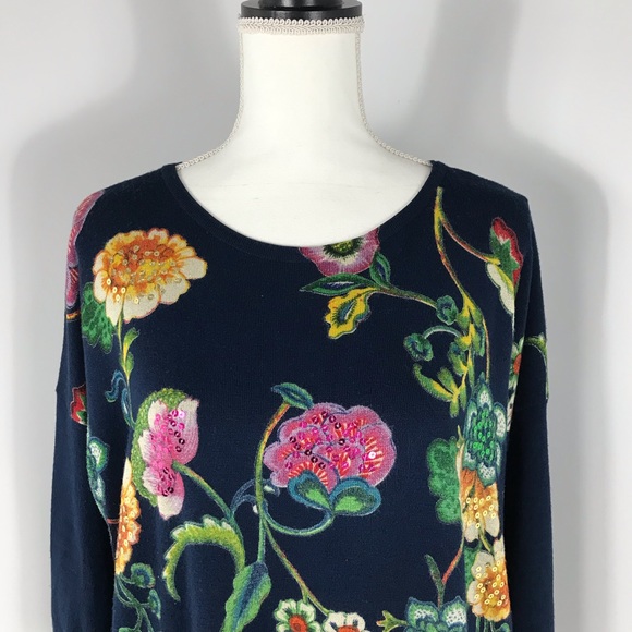 Desigual Tassel floral sequin sweater - Picture 2 of 6